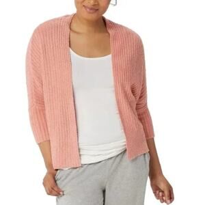 Barefoot Dreams Cozychic Light SZ S/M Ribbed Shrug Cardi Coral